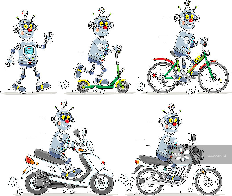 有趣的机器人卡通套装图片素材