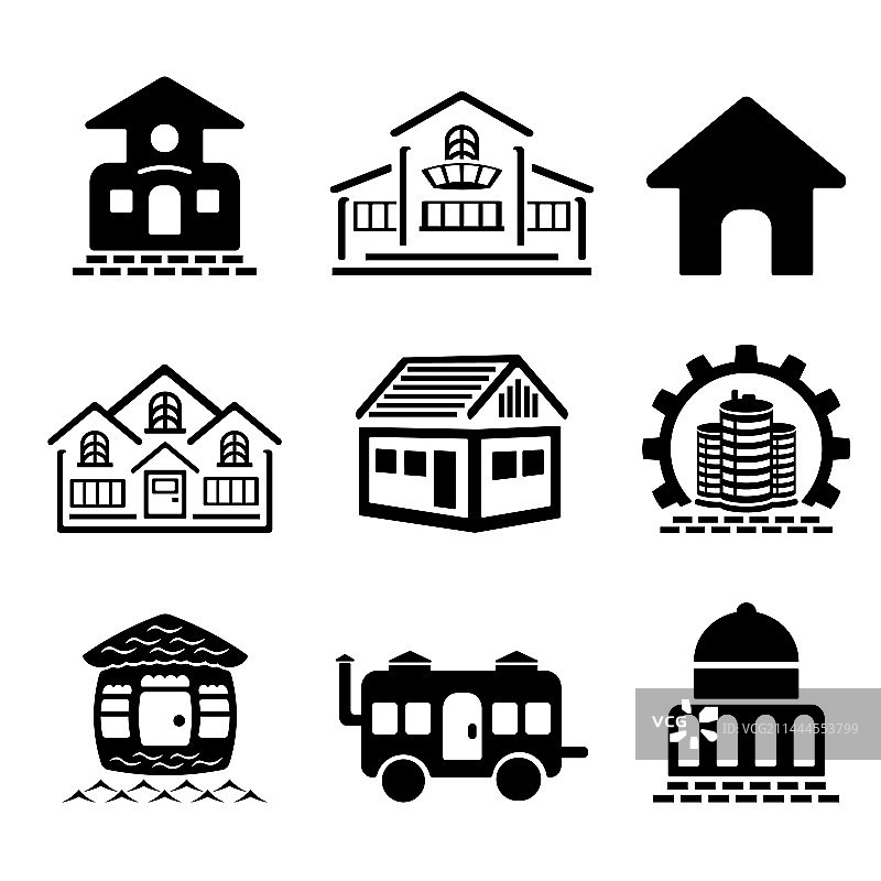 房地产住宅图标集图片素材