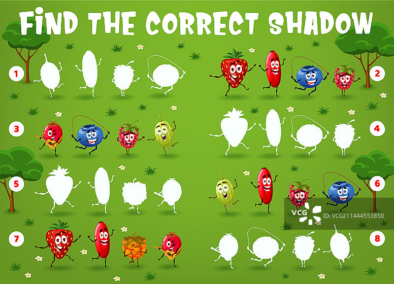 寻找带有浆果角色的正确阴影游戏图片素材