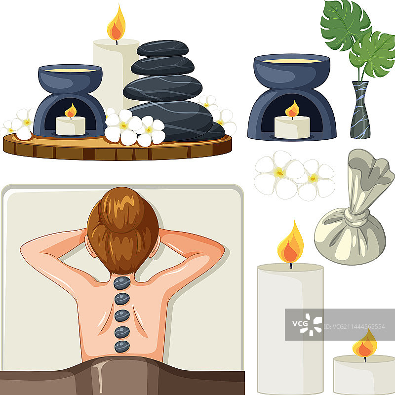 水疗桑拿护理元素合集图片素材