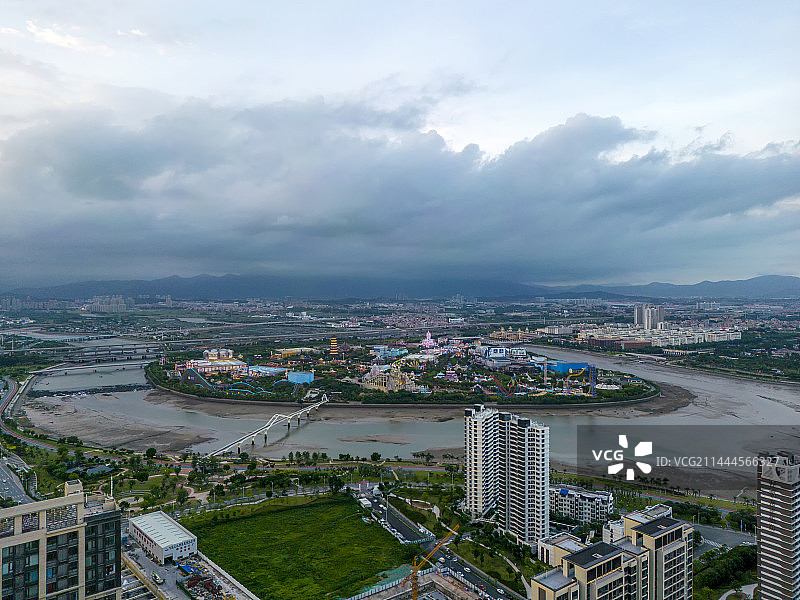 航拍厦门方特水上乐园图片素材