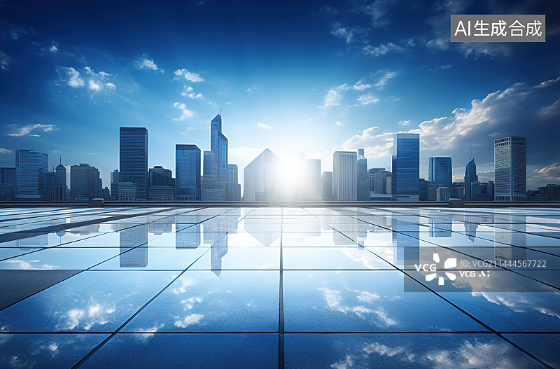 【AI数字艺术】城市风光道路平台图片素材
