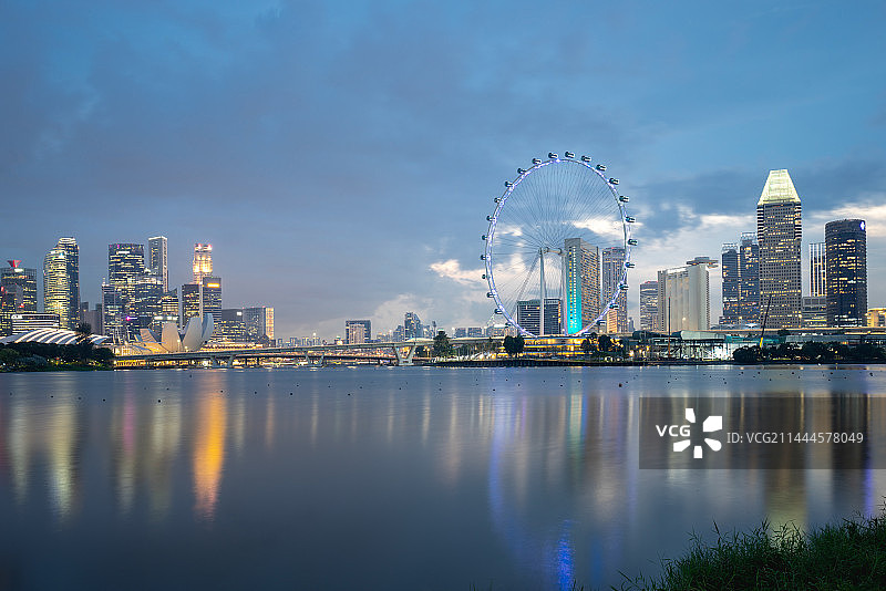 新加坡滨海公园夜景图片素材