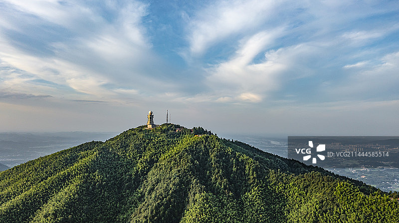 湖南益阳桃江浮邱山 风光航拍 风景 浮丘山 浮丘寺 道教名山图片素材