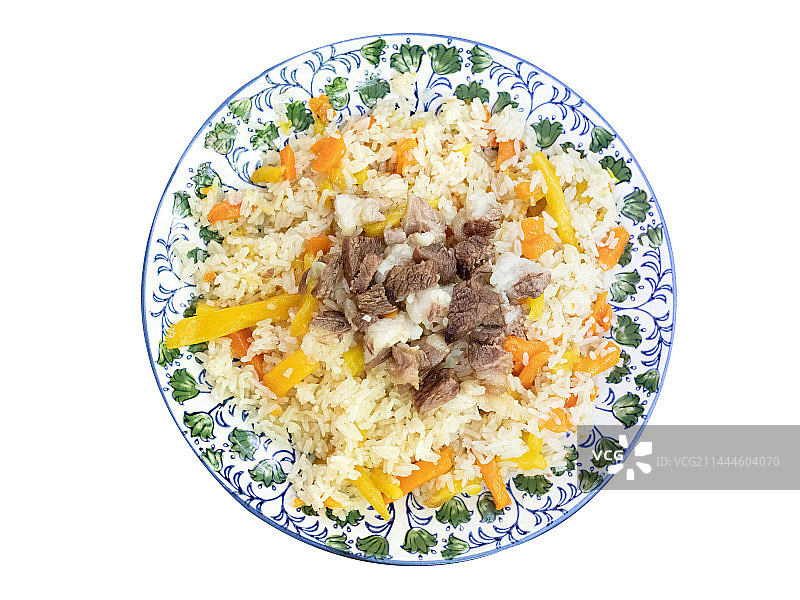 新疆特色美食手抓饭的白底图图片素材