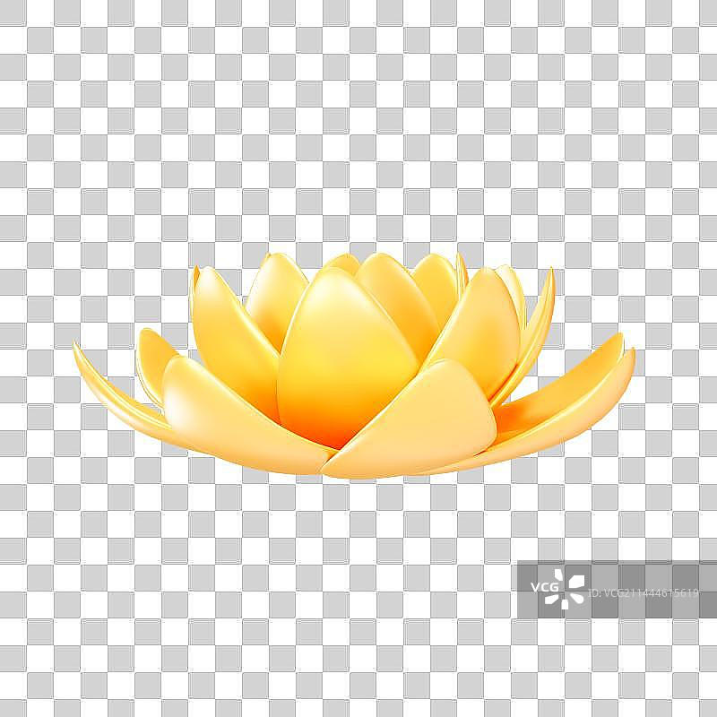 3D立体金色荷花元素图片素材
