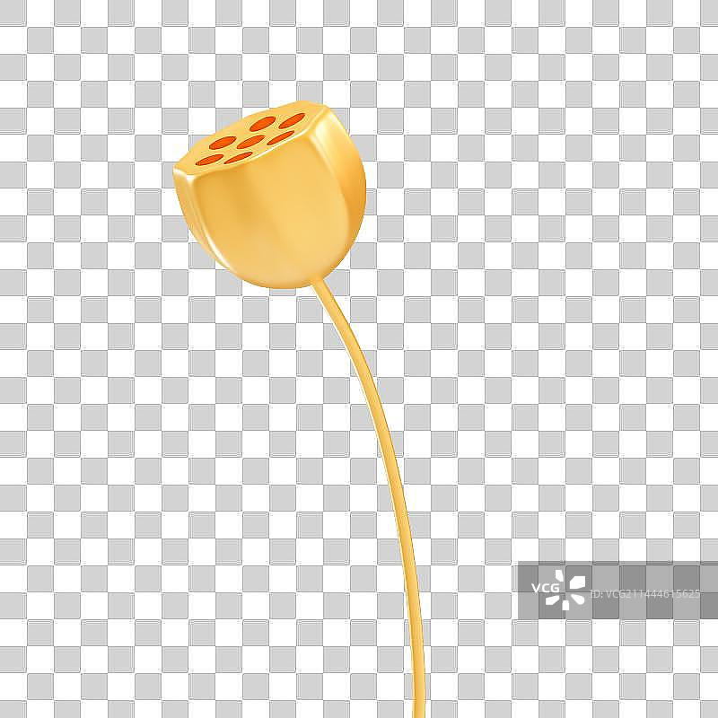 3D立体金色荷花元素图片素材