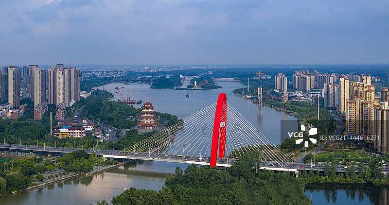 千里运河最美县江苏宿迁泗阳县城市风光图片素材