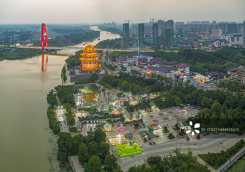 千里运河最美县江苏宿迁泗阳县城市风光图片素材