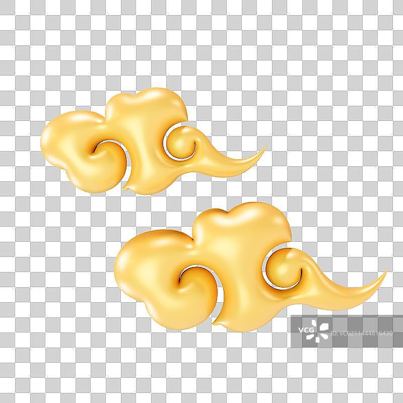 3D立体金色中国风祥云图片素材