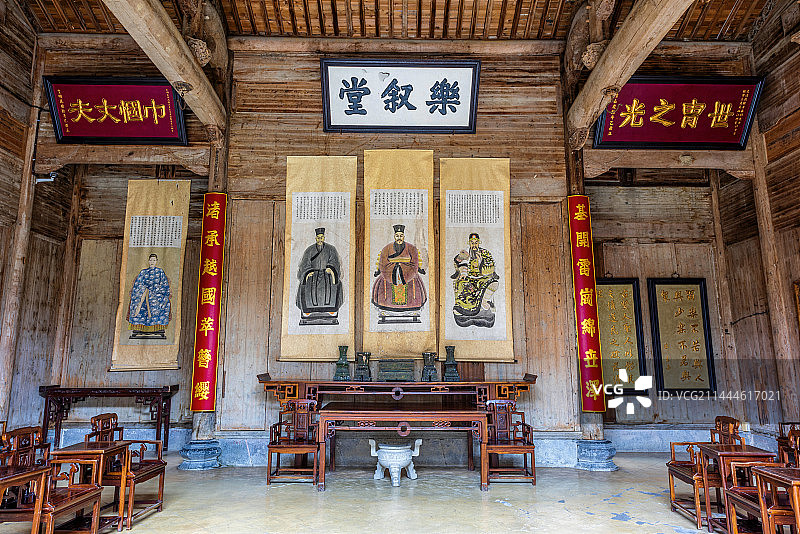 中国安徽黄山黟县宏村汪氏宗祠图片素材