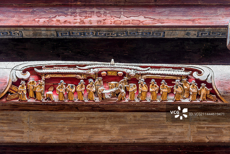 中国安徽黄山黟县宏村承志堂的木雕图片素材