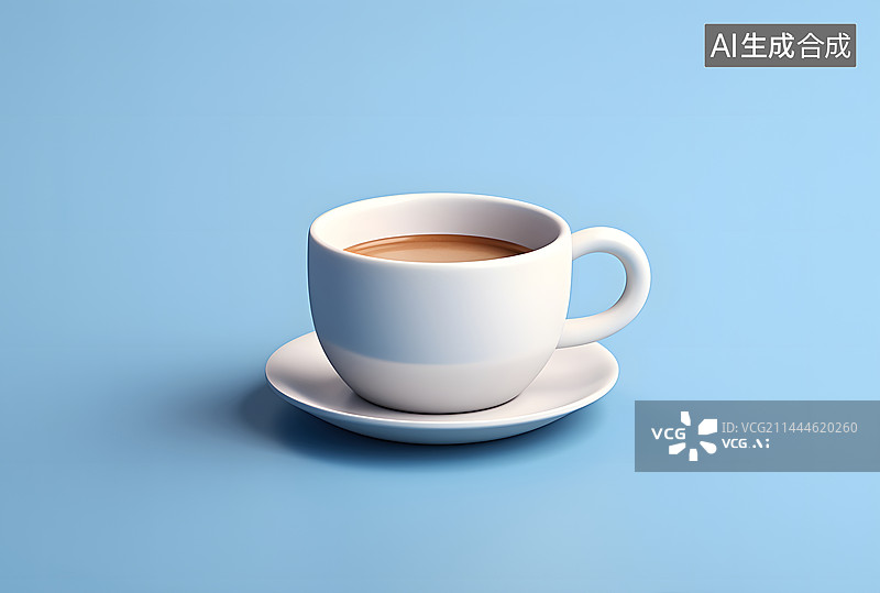 【AI数字艺术】白色咖啡杯3d风格图标图片素材
