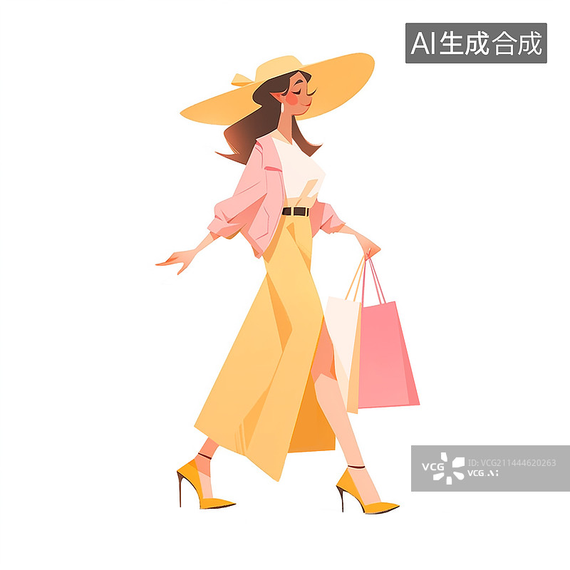 【AI数字艺术】购物的女人图片素材