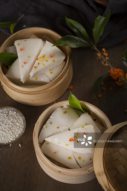 秋天桂花糕桂花糯米圆子图片素材