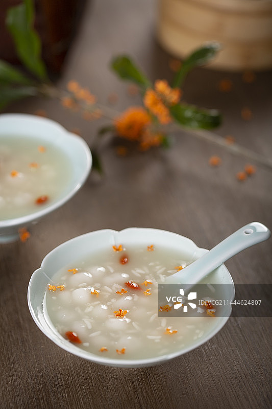 秋天桂花糕桂花糯米圆子图片素材