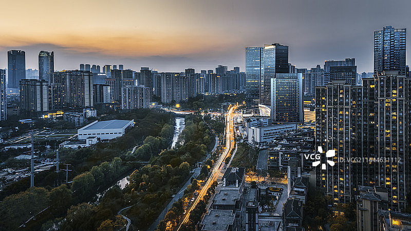 成都市成华区城市夜景图片素材