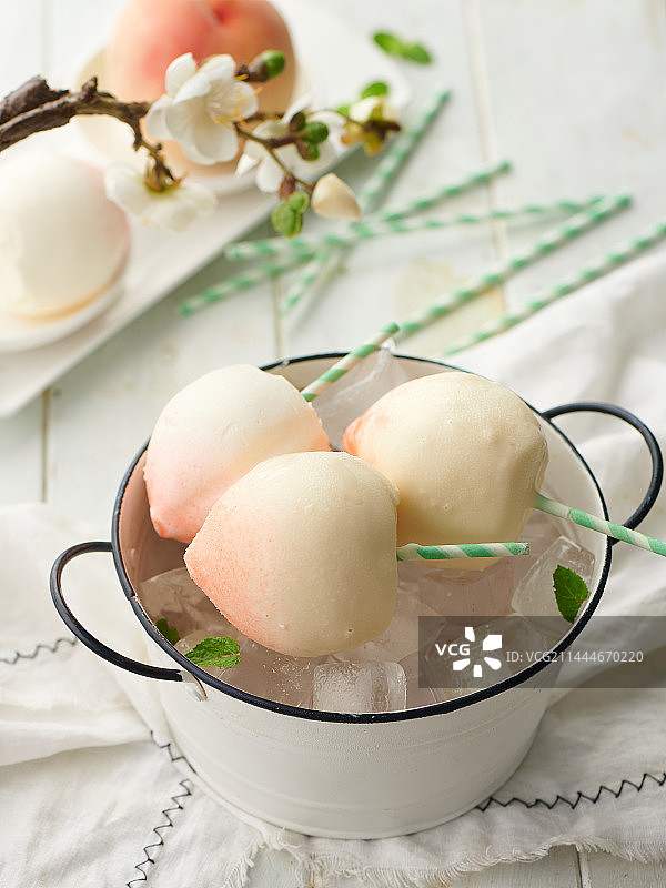 桃子冰糕图片素材