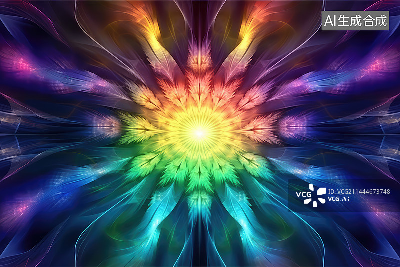 【AI数字艺术】彩色的放射状图案图片素材