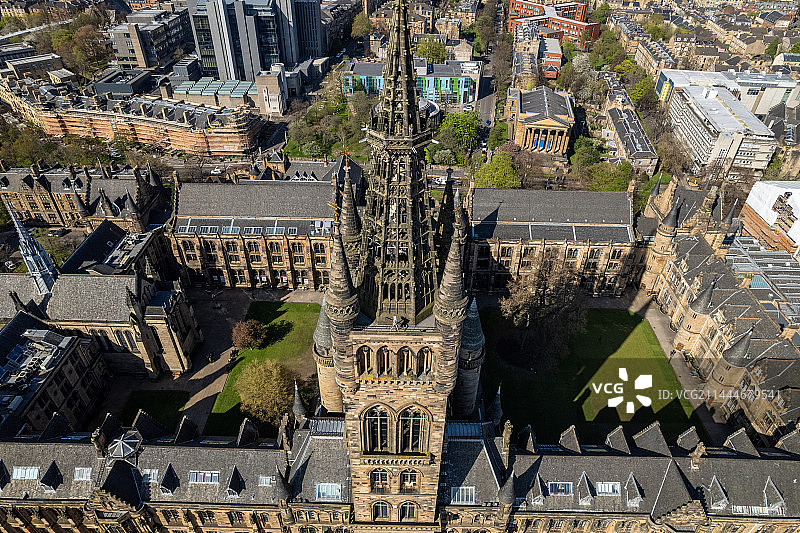 英国格拉斯哥大学和图书馆城市风光图片素材