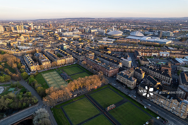 英国格拉斯哥大学和图书馆城市风光图片素材
