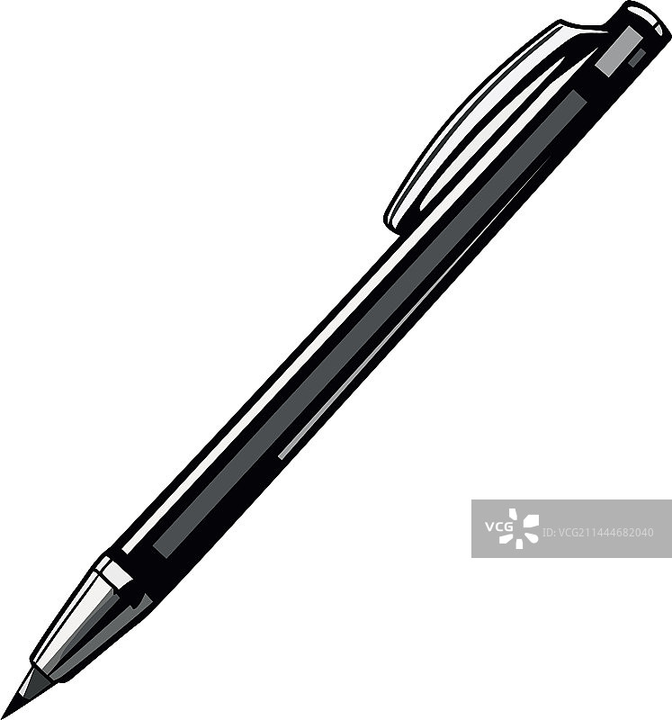 白色背景上的金属圆珠笔图片素材
