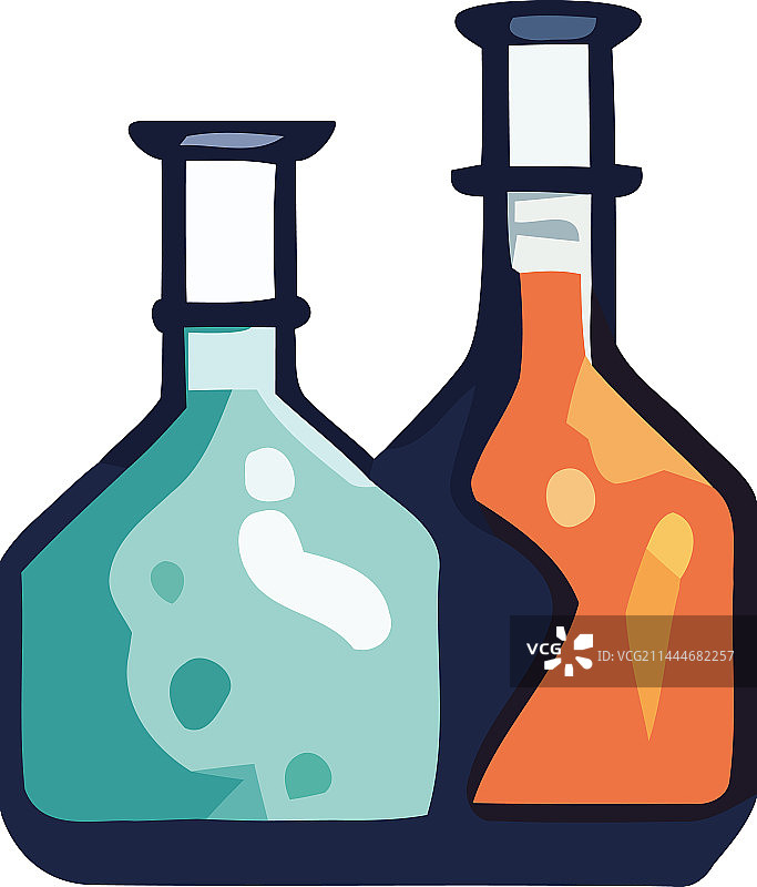 置于平面上的透明液体烧杯图片素材