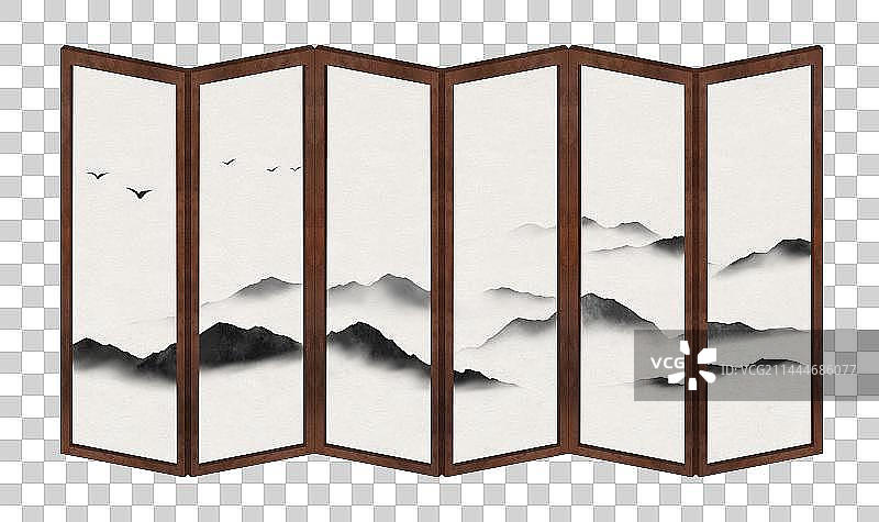 山水画屏风素材图片素材