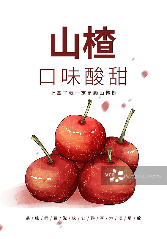 大雪节气山楂水果插画海报banner设计图片素材