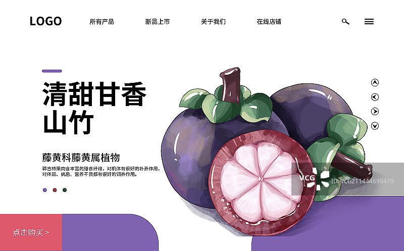 立春节气山竹水果插画创意宣传海报设计模板图片素材