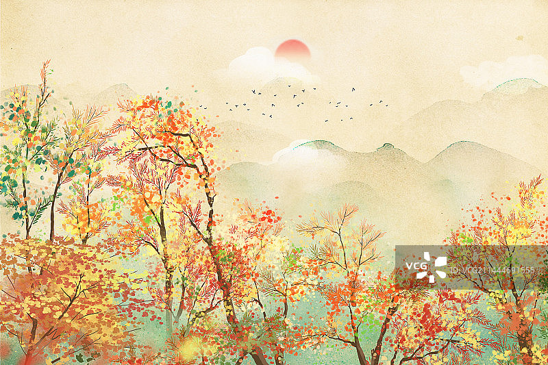 秋天的树图片素材