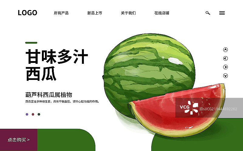 芒种节气西瓜水果插画创意宣传海报设计模板图片素材