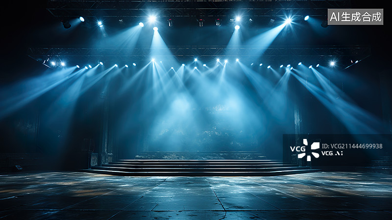 【AI数字艺术】灯光舞台船舱大理石地板插画背景效果图图片素材