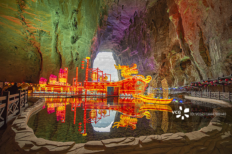 国家5A级景区湖北恩施利川腾龙洞风景照片图片素材