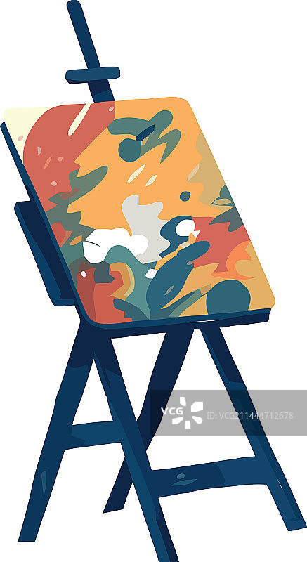 艺术家在画布画架上绽放创意图片素材