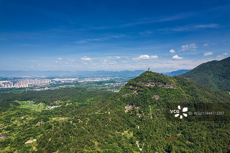 天台县赤城景区赤城山图片素材