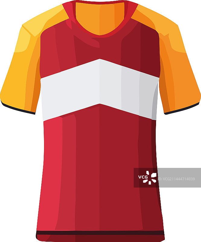 扁平背景上的黄色足球球衣图片素材