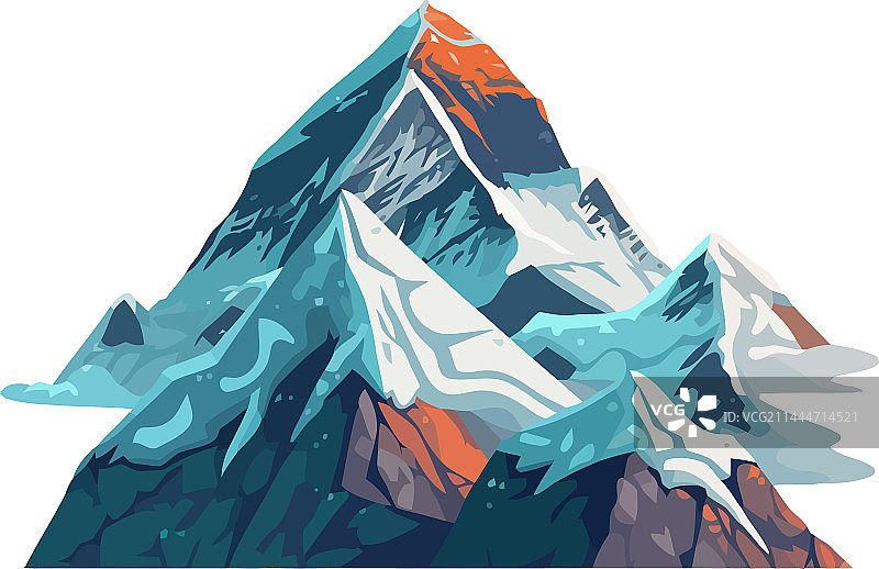 雪山山顶风光图片素材