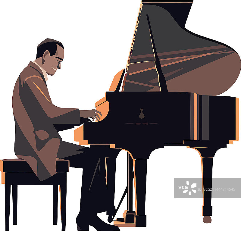 钢琴家演奏古典旋律图片素材