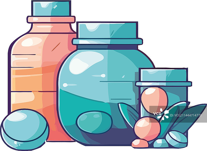 蓝色容器治疗药物图片素材