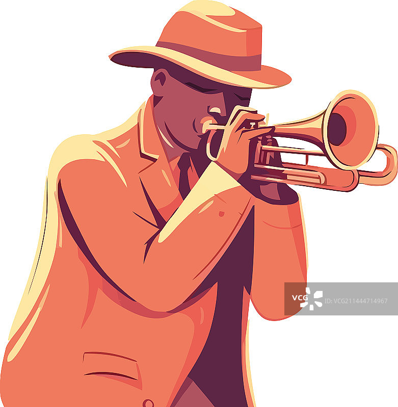 吹奏布鲁斯的小号手图片素材