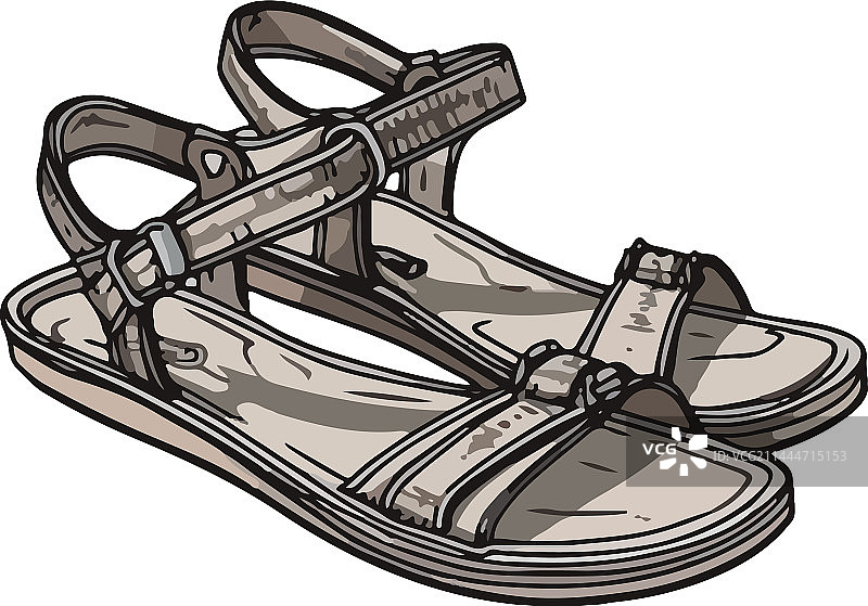 夏季步行舒适的皮鞋图片素材