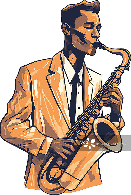 音乐家演奏萨克斯管乐器图片素材