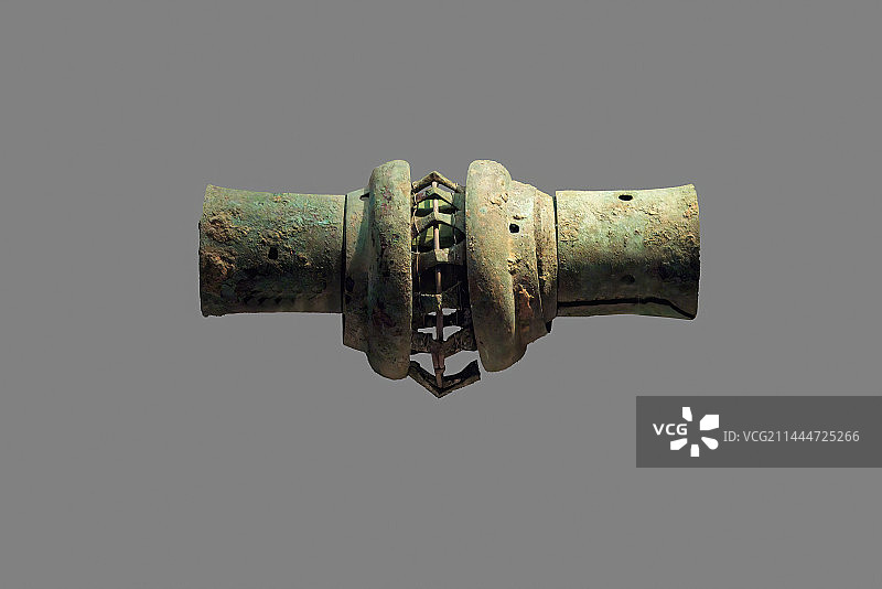 河南洛阳，中国西周铜车马部件，图片素材