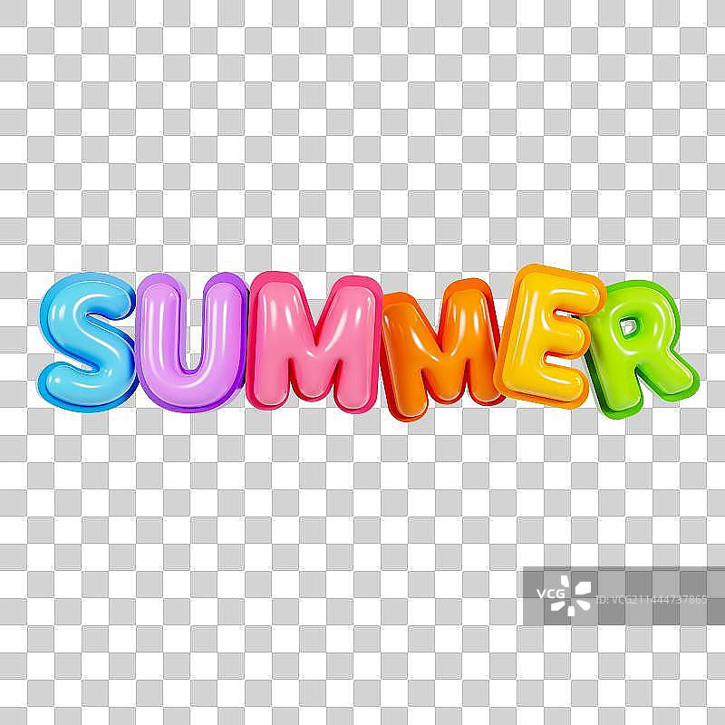 3D立体夏天英文字母设计元素图片素材