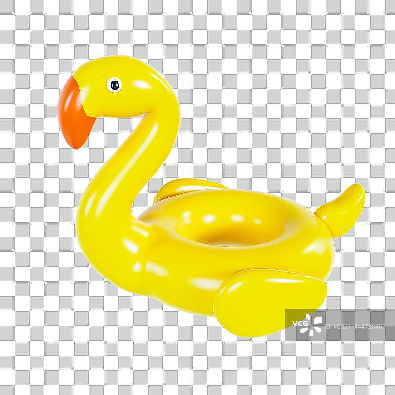 3D立体火焰鸟救生圈元素图片素材