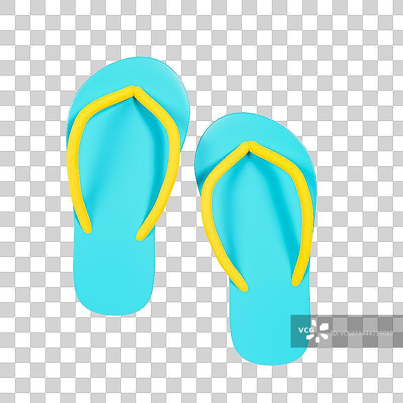 3D立体人字拖彩色拖鞋元素图片素材