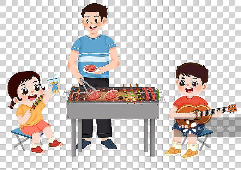 家庭露营野餐烧烤图片素材