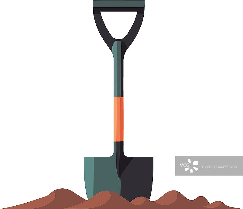 用金属铲工具在泥土中挖掘图片素材