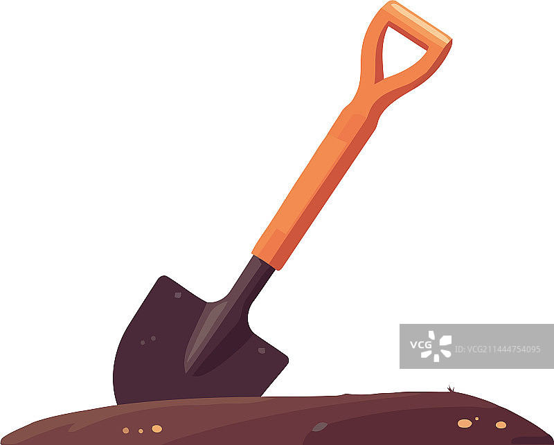 泥土上的铁锹图片素材